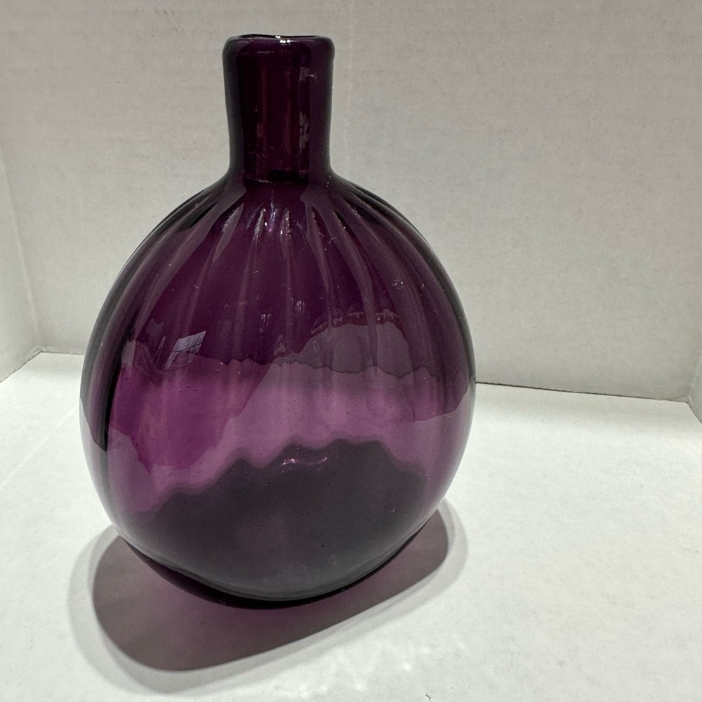 Purple hand blown signed mma bud vase